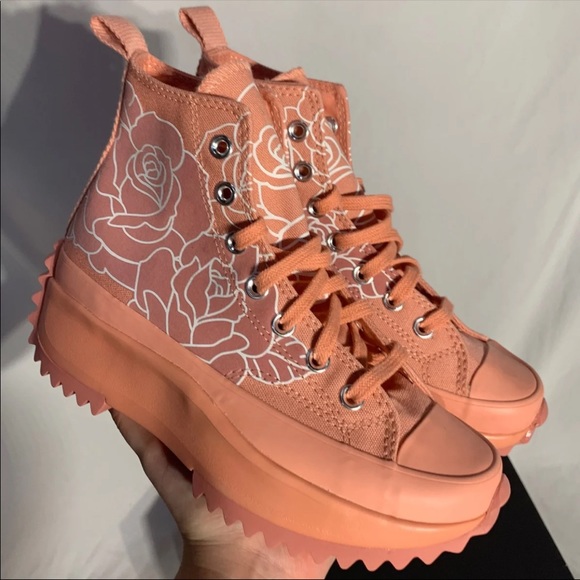 Converse Run Star Hike Platform Natasha Cloud Floral Roses Hugh Top Shoes - New - Picture 4 of 10
